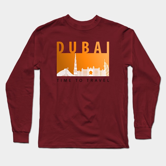 Dubai typography design Long Sleeve T-Shirt by Choulous79